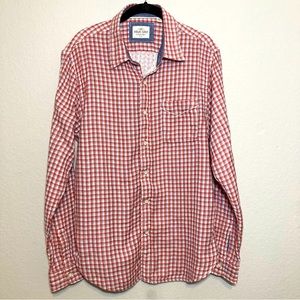 TRUE GRIT Men’s Lined Checkered Plaid Long Sleeve Button Down Cotton Shirt Large